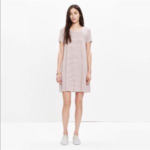 Madewell Swingy Tee Shirt Dress in Sacramento Stripe